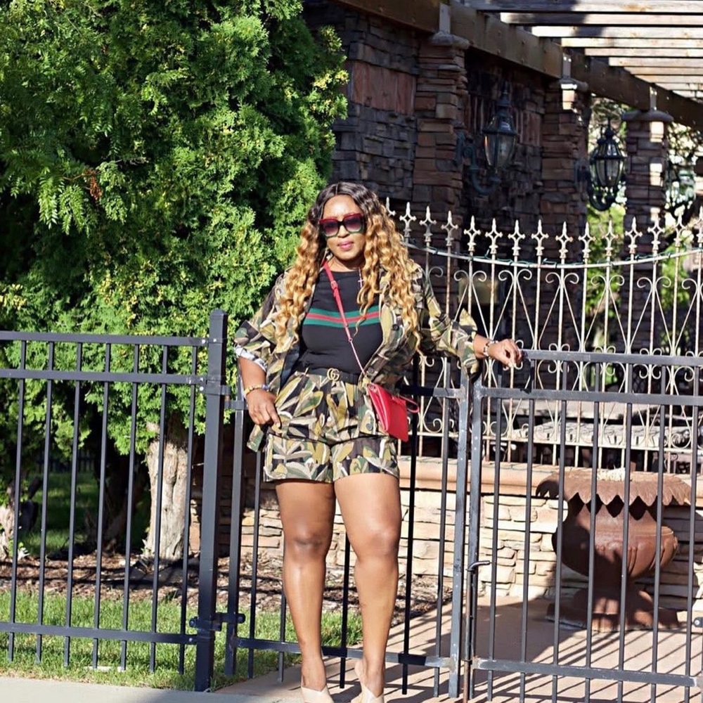 Cute green cargo inspired short set